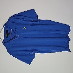 U.S Polo Assn. Medium blue short sleeve henley polo shirt